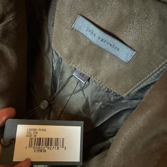 $2298 JOHN VARVATOS Brown "Cutaway" Leather Jacket sz48 - Picture 5 of 13